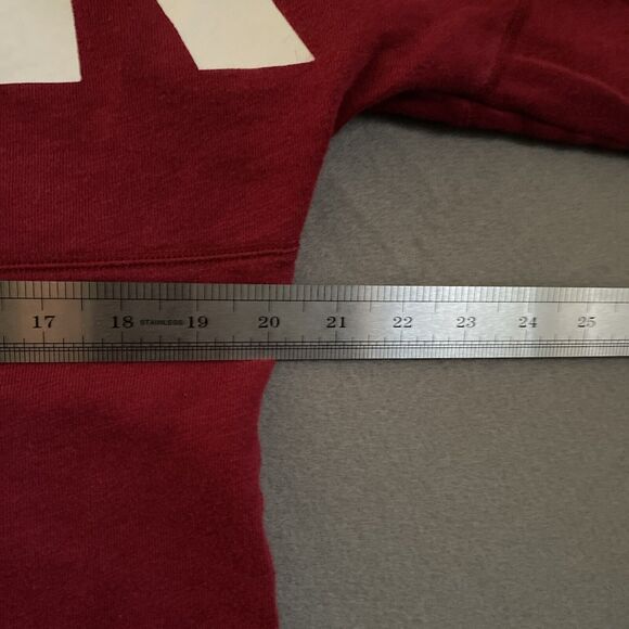Victoria’s Secret PINK‎ Sweatshirt Women’s Small Burgundy White Spellout - Picture 10 of 11